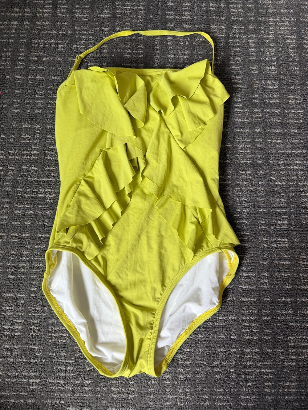 Michael Kors Ruffle One-Piece Swimsuit in chartreuse Sz. 6
